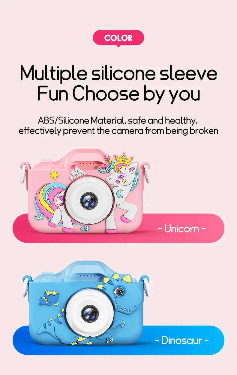 Digital Kids Cameras Toys Mini Children Camera 1080P HD 8x Zoom Dual Camera Boys Girls Birthday Gifts Outdoor Photography Toy