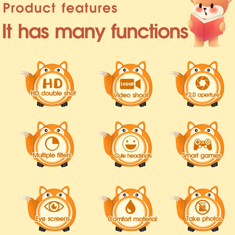 New Children's Camera Student Digital HD Dual Camera Mini Camera, Student Party Campus Photo And Video Boys And Girls Toy Gift