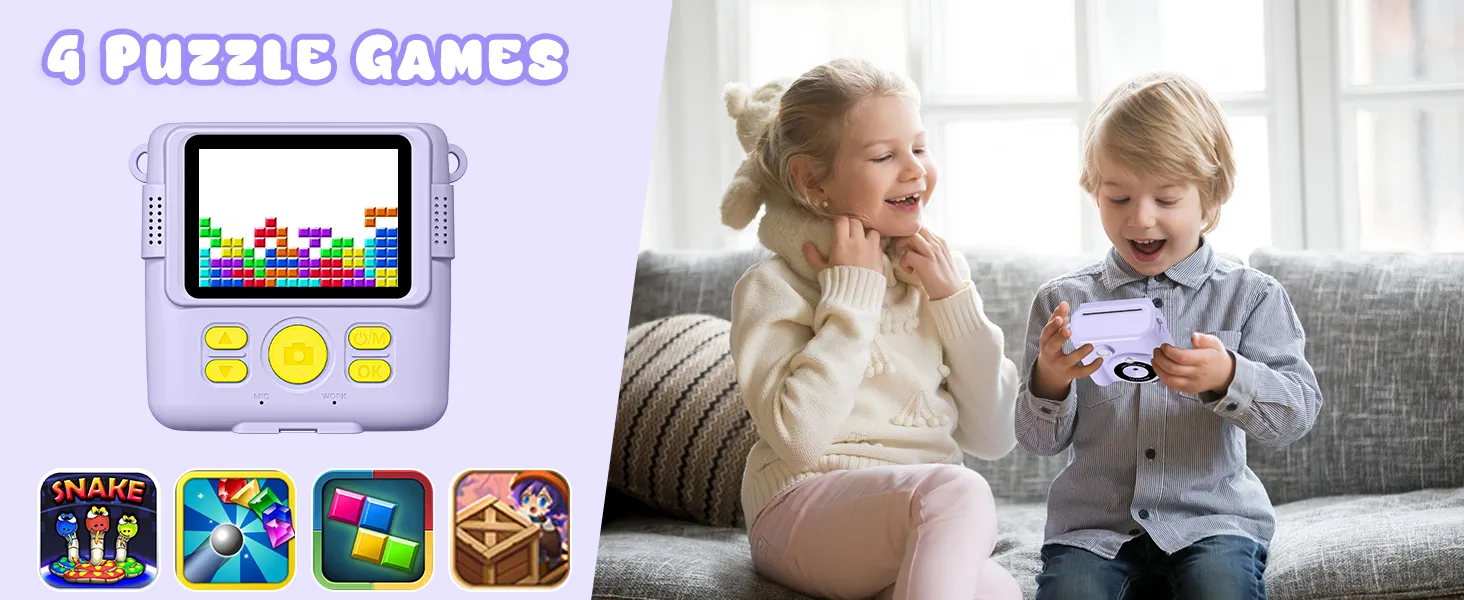 Kids Digital Camera 1080P HD Instant Print Camera Portable Camera Toy with 32GB Card Gift For Boys Girls 3-12