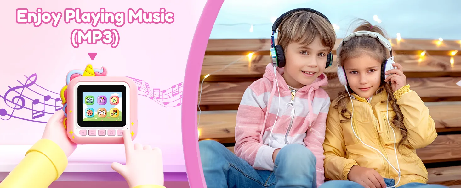 Kids Camera Instant Print, Toddler Cameras Christmas Birthday Gifts for Girls Age 3-12, Digital Video Instant Print Camera