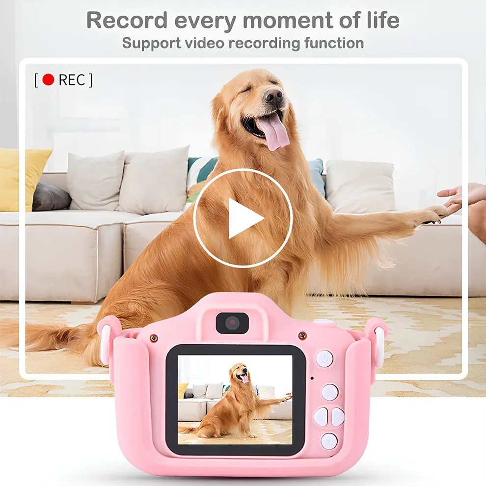 Kids Camera Toys Mini Camera Kids Digital Camera With Video Cartoon Soft Silicone Cover 32GB SD Card For Boy Girl Christmas Gift