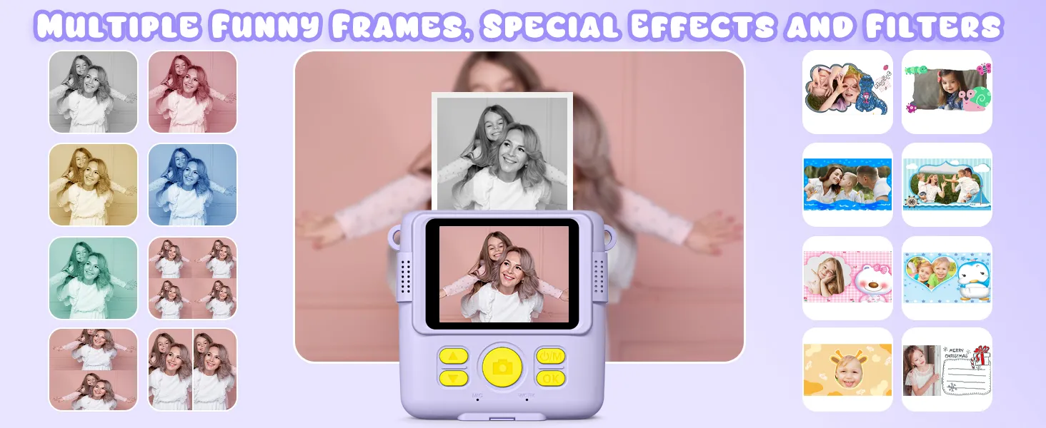 Kids Digital Camera 1080P HD Instant Print Camera Portable Camera Toy with 32GB Card Gift For Boys Girls 3-12