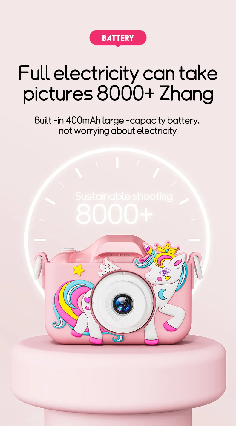 Digital Kids Cameras Toys Mini Children Camera 1080P HD 8x Zoom Dual Camera Boys Girls Birthday Gifts Outdoor Photography Toy