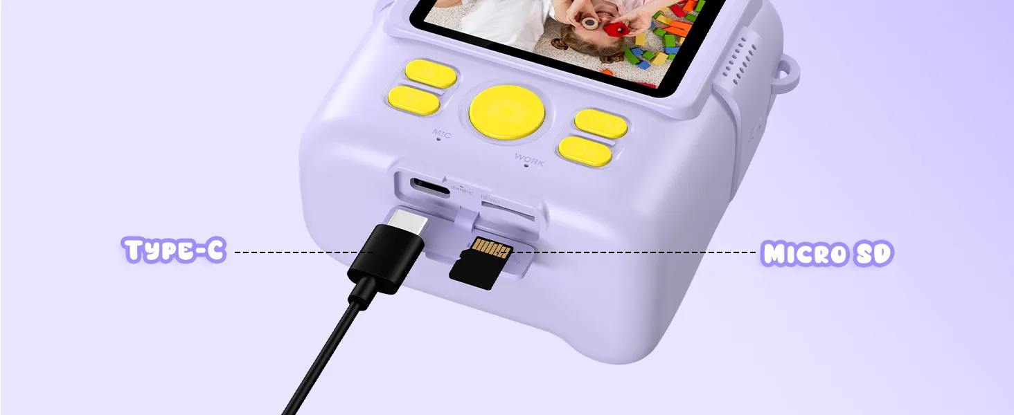 Kids Digital Camera 1080P HD Instant Print Camera Portable Camera Toy with 32GB Card Gift For Boys Girls 3-12