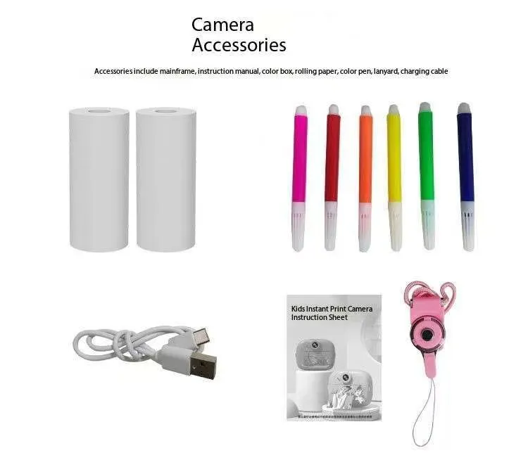 Thermal Paper Printing Camera Photo Camera for Children Photographic Cameras Photocamera Portable Thermal Printer Toys for Kids