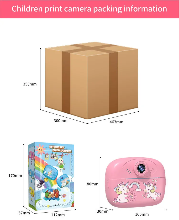 Thermal Paper Printing Camera Photo Camera for Children Photographic Cameras Photocamera Portable Thermal Printer Toys for Kids