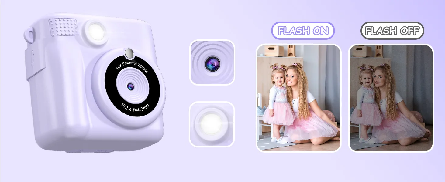 Kids Digital Camera 1080P HD Instant Print Camera Portable Camera Toy with 32GB Card Gift For Boys Girls 3-12