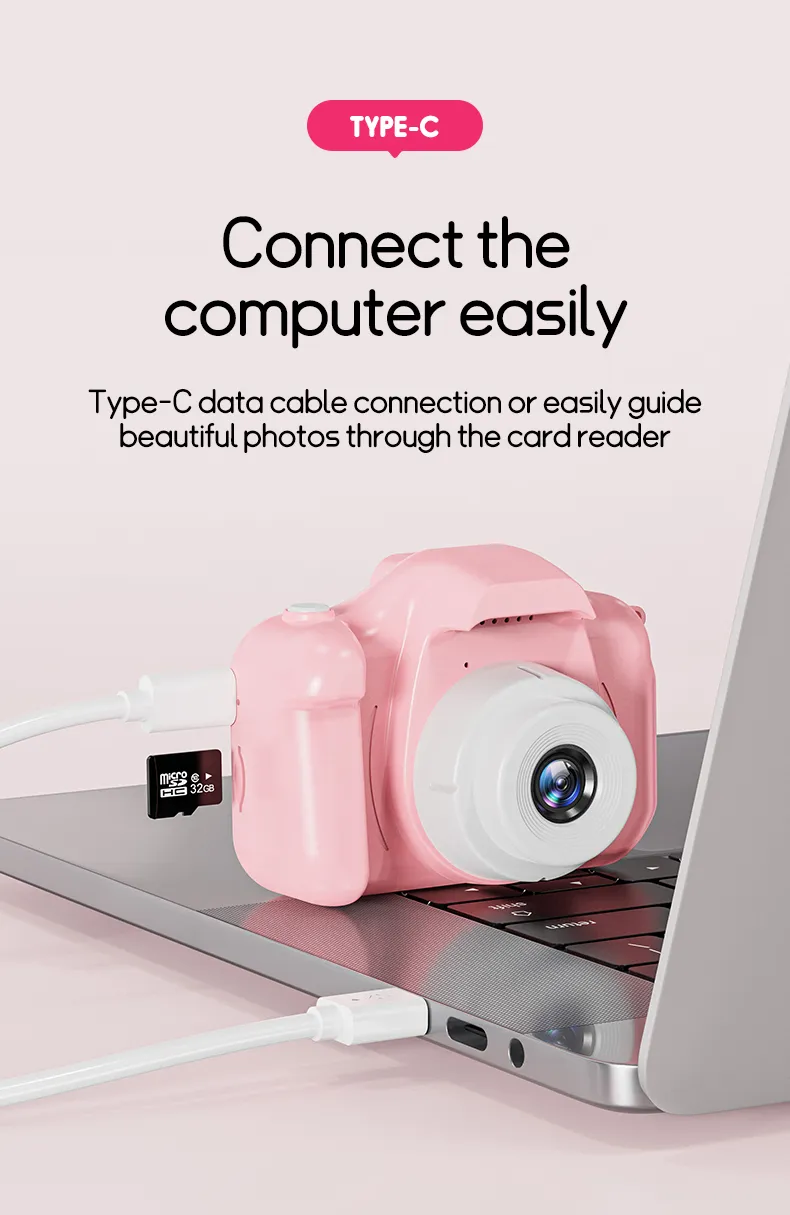 Digital Kids Cameras Toys Mini Children Camera 1080P HD 8x Zoom Dual Camera Boys Girls Birthday Gifts Outdoor Photography Toy