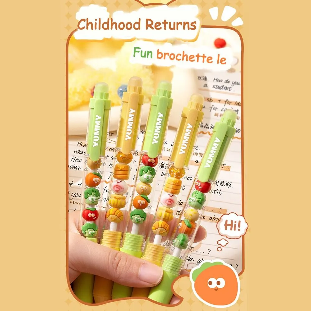 2Pcs New 0.5mm Press Gel Pen Writing Stationery Quick-drying Ballpoint Pen Black Pen Decompression Pen Office School