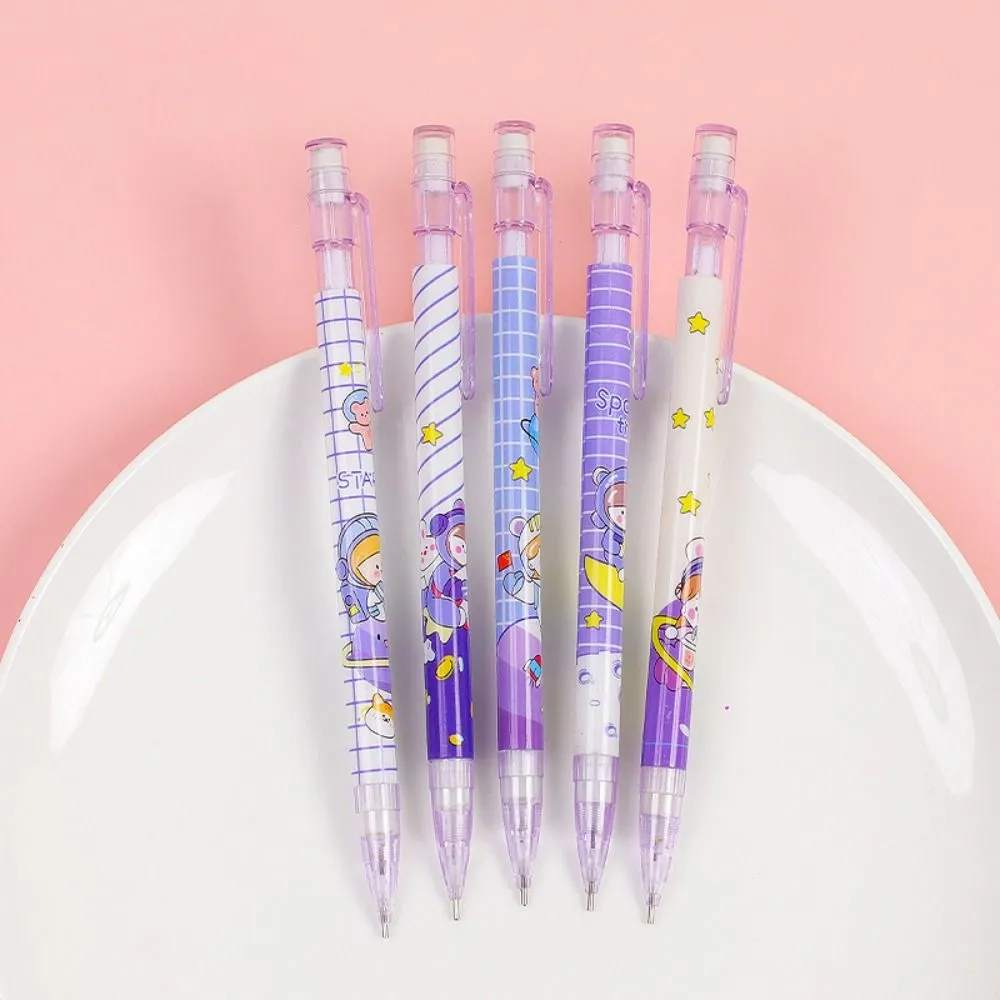 0.5MM 2B Automatic Pencil Come with Eraser Cute Cartoon Mechanical Pencil Press Type Movable Pencil Drawing Writing Stationery