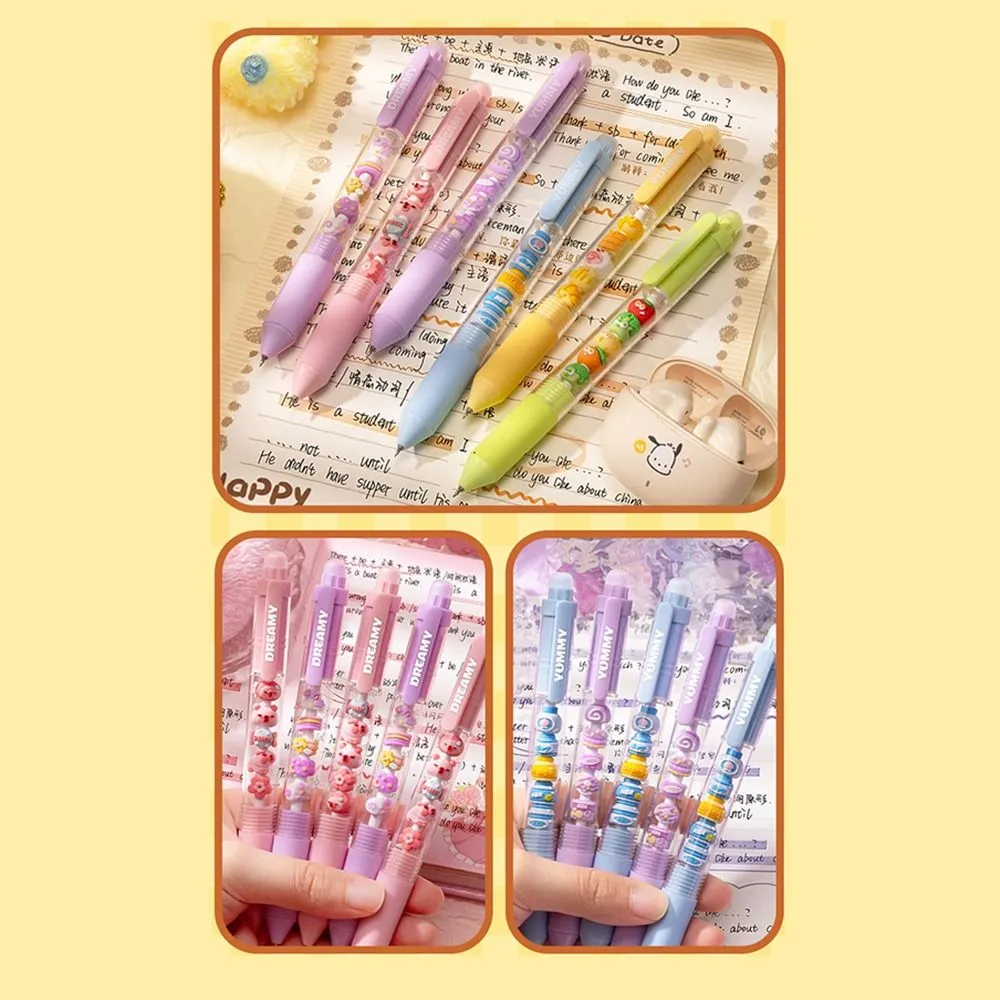 2Pcs New 0.5mm Press Gel Pen Writing Stationery Quick-drying Ballpoint Pen Black Pen Decompression Pen Office School