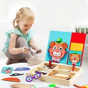 Double -sided montessori puzzle table