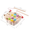 Wooden magnetic fishing game