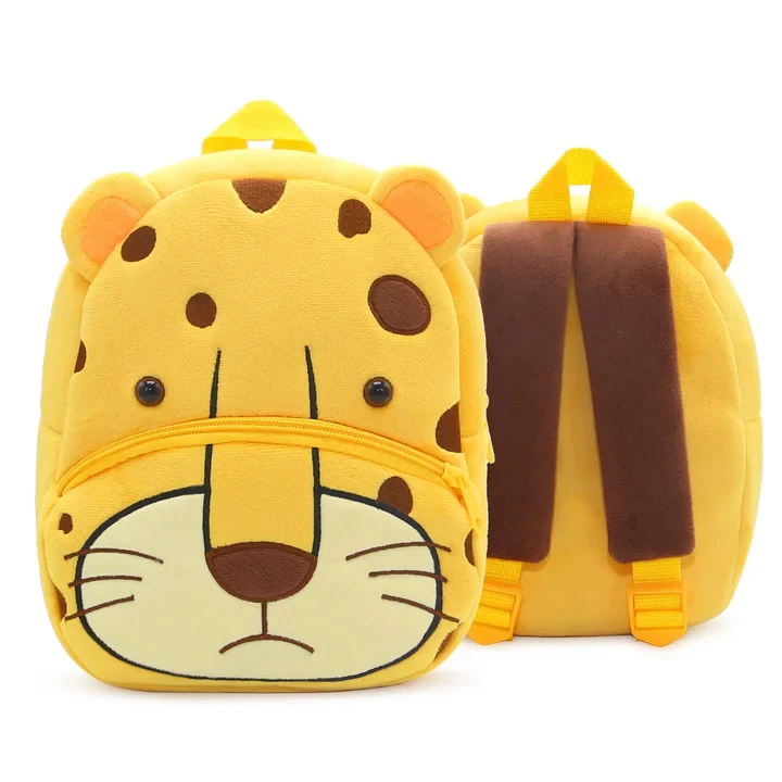 Plush maternal backpack-leopard