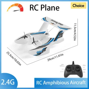 Amphibious Waterproof Gyro Stabilized Foam Fixed-Wing Glider Aircraft RC Plane with 2.4G Radio Control Airplane Toys Gift Boys