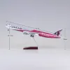 47CM 1:157 Scale  2022 Qatar Airways B777 Airliner With Light Toy Airplane Diecast Resin AircrModelaft Collection Display Toys