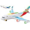 Electronic Airplane Toy with Automatic Rotation Go, Flashing Lights & Music Sounds - Aircraft Gift for Boys & Girls Age 3-12