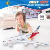 Electronic Airplane Toy with Automatic Rotation Go, Flashing Lights & Music Sounds - Aircraft Gift for Boys & Girls Age 3-12