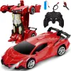 1:18 RC Car 2 In 1 Remote Control Transformation Car Robots 360 ° Rotation Drift with Led Light Electric Racing Toy for Boy Girl