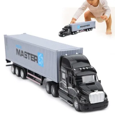 1:48 Alloy Car Model Simulation Container Car Model Children Kid Pull Back Car  with Sound Light Transport Vehicle Model Toy