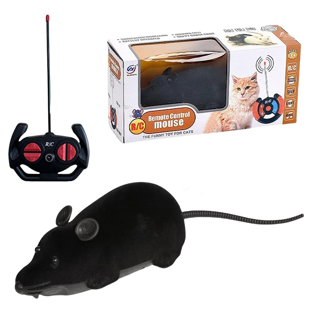 Remote-Controlled Rats Toy Battery Powered Robotic Mouse Cat Toy 4 Modes RC Mouse Cat Toy Pet Cats Supplies