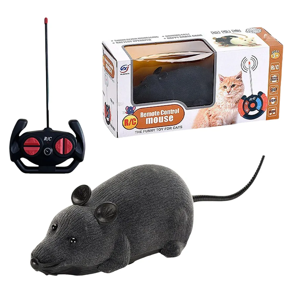 Remote-Controlled Rats Toy Battery Powered Robotic Mouse Cat Toy 4 Modes RC Mouse Cat Toy Pet Cats Supplies