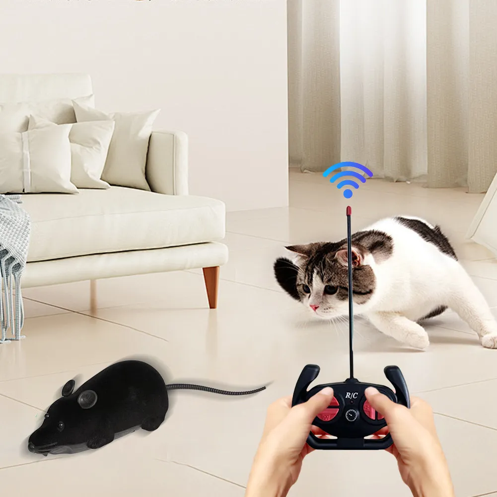 Remote-Controlled Rats Toy Battery Powered Robotic Mouse Cat Toy 4 Modes RC Mouse Cat Toy Pet Cats Supplies