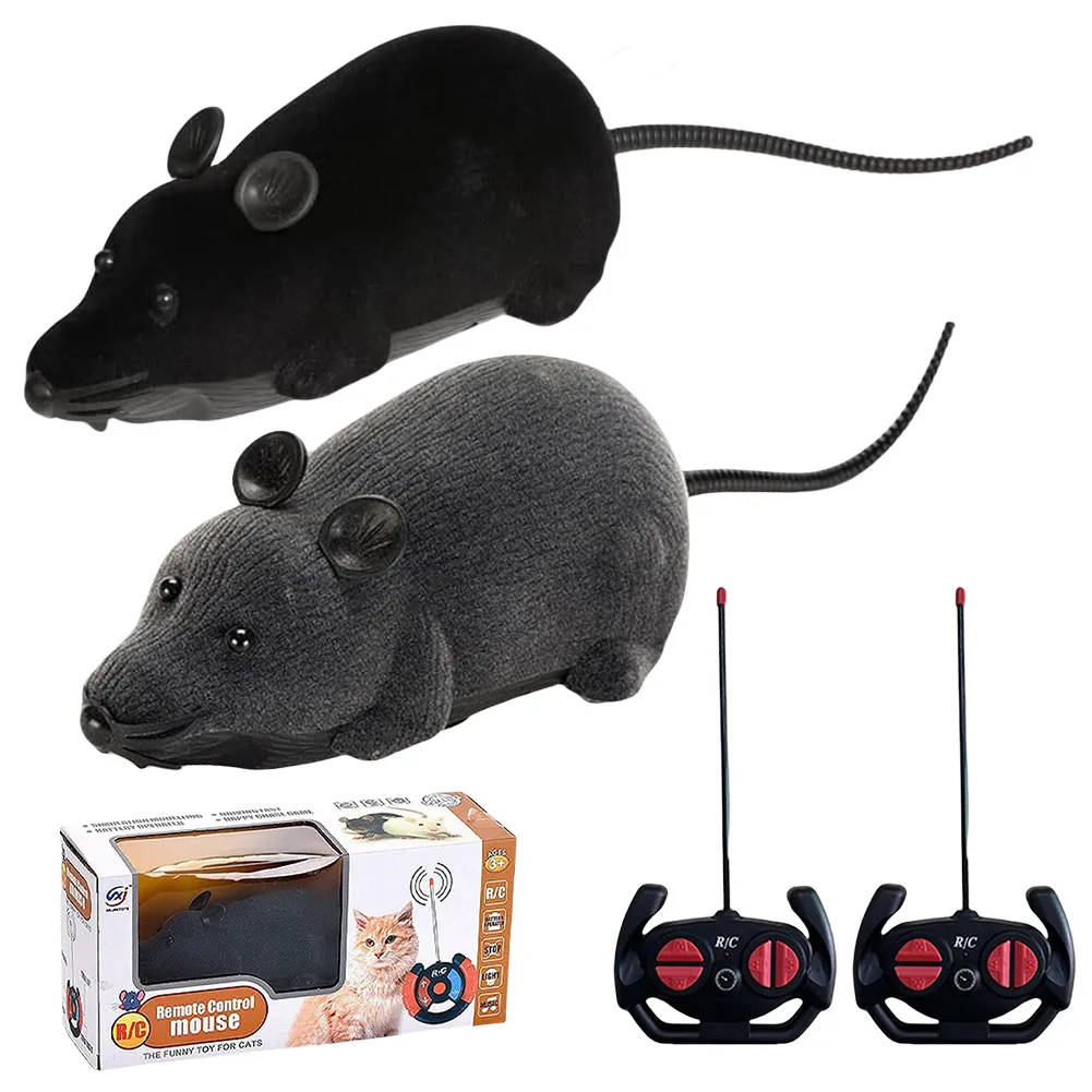 Remote-Controlled Rats Toy Battery Powered Robotic Mouse Cat Toy 4 Modes RC Mouse Cat Toy Pet Cats Supplies
