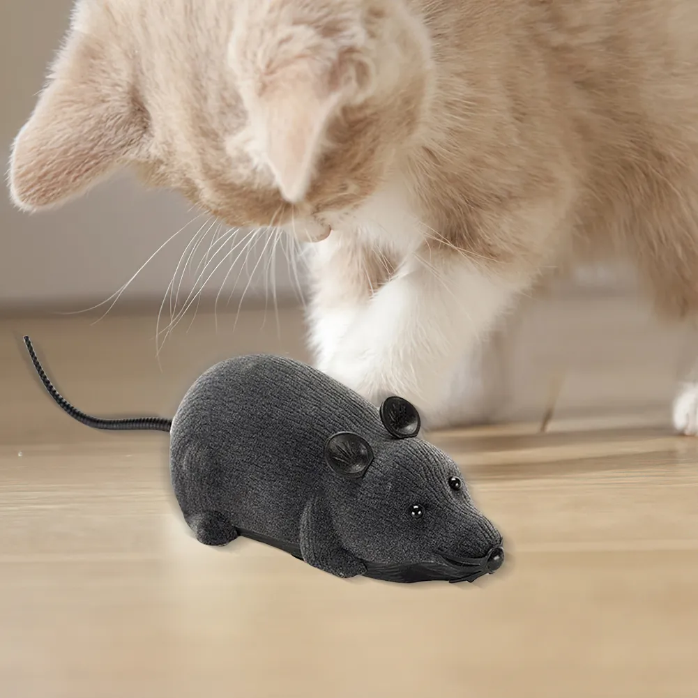 Remote-Controlled Rats Toy Battery Powered Robotic Mouse Cat Toy 4 Modes RC Mouse Cat Toy Pet Cats Supplies
