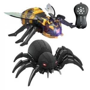 RC Crawling Animal With Realistic Full Function Radio Control Remote Control Spider Bee Toy With Cool Lights Kids Holiday Gift