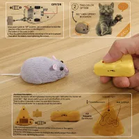 Wireless Electronic Remote Control Rat Plush RC Mouse Toy Hot Flocking Emulation Toys Rat for Cat Dog,Joke Scary Trick Toys