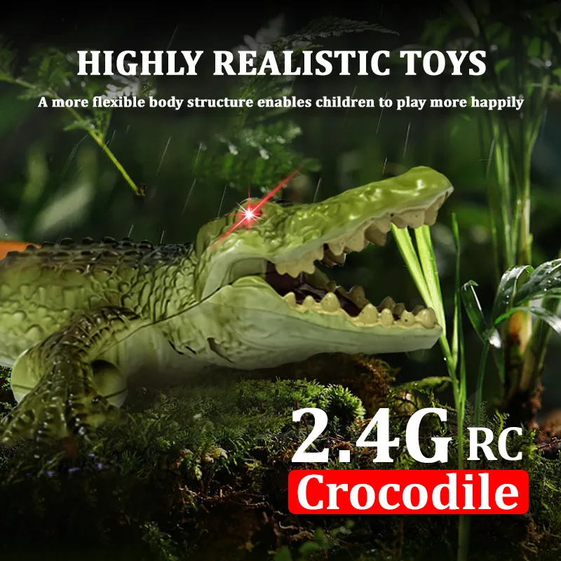Rc Animals Crocodile Model Simulation Waterproof Outdoor Lake Electric Remote Control Alligator Model Pool Lake Water Kids Toys