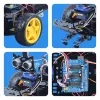 Programming 2WD Smart Robot Car Kit With Motor Drive/Tracking Module/G90 Servo For Arduino ZYC0002 Ultrasonic Fixing Bracket Toy