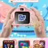 2.0" Kid's Camera 20MP 1080P HD Toddle Selfie Camera Cute Cartoon Digital Cmaera Toy With 32GB Card Gift For Girls & Boys
