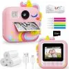 Kids Camera Instant Print, Toddler Cameras Christmas Birthday Gifts for Girls Age 3-12, Digital Video Instant Print Camera