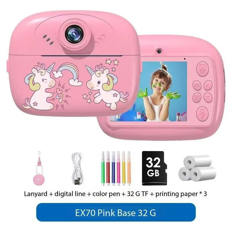 Thermal Paper Printing Camera Photo Camera for Children Photographic Cameras Photocamera Portable Thermal Printer Toys for Kids