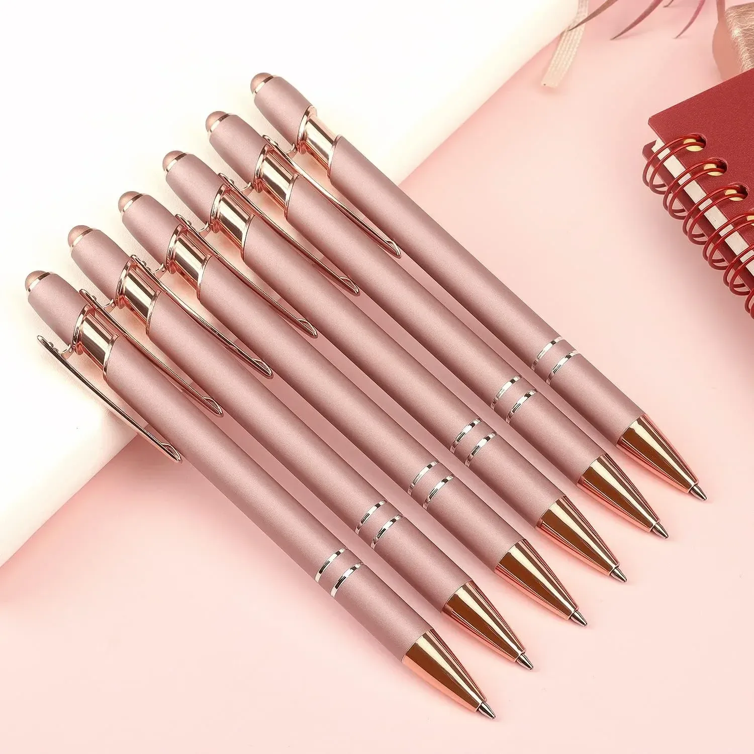 6-pack ballpoint pen 2-in-1 Stylus Retractable ballpoint pen with stylus tip, metal stylus touch screen