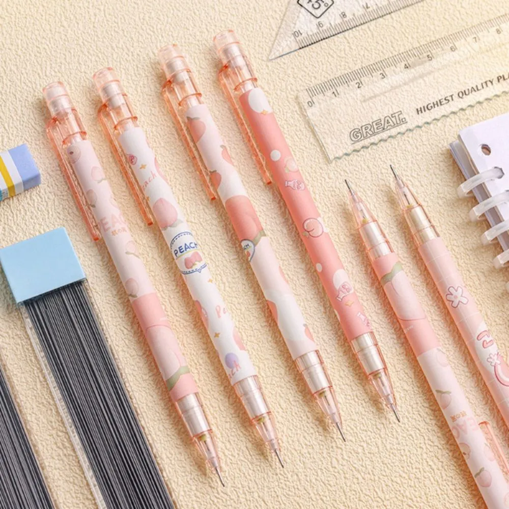 0.5MM 2B Automatic Pencil Come with Eraser Cute Cartoon Mechanical Pencil Press Type Movable Pencil Drawing Writing Stationery