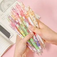 0.5MM 2B Automatic Pencil Come with Eraser Cute Cartoon Mechanical Pencil Press Type Movable Pencil Drawing Writing Stationery