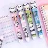 0.5mm Cartoon Panda Ballpoint Pen 10 In 1 Cute Colorful Ink Gel Pen Press-type Multifunction Journal Pens Office Supplies