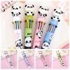 0.5mm Cartoon Panda Ballpoint Pen 10 In 1 Cute Colorful Ink Gel Pen Press-type Multifunction Journal Pens Office Supplies