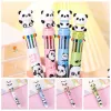 0.5mm Cartoon Panda Ballpoint Pen 10 In 1 Cute Colorful Ink Gel Pen Press-type Multifunction Journal Pens Office Supplies