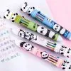 0.5mm Cartoon Panda Ballpoint Pen 10 In 1 Cute Colorful Ink Gel Pen Press-type Multifunction Journal Pens Office Supplies