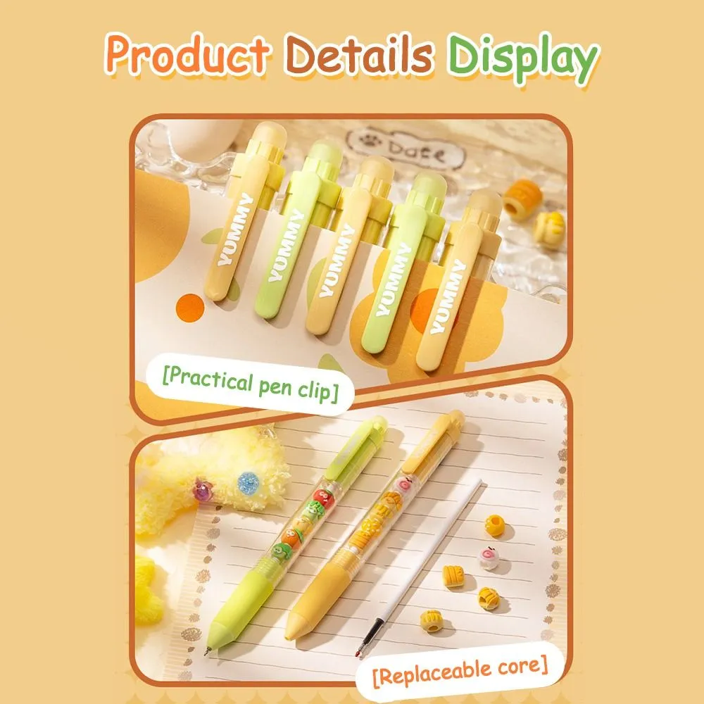 2Pcs New 0.5mm Press Gel Pen Writing Stationery Quick-drying Ballpoint Pen Black Pen Decompression Pen Office School