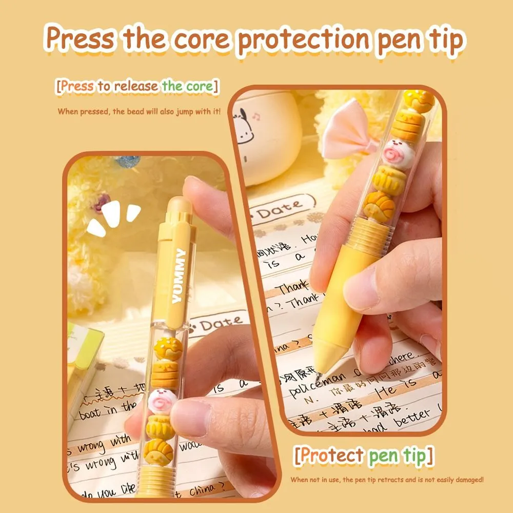 2Pcs New 0.5mm Press Gel Pen Writing Stationery Quick-drying Ballpoint Pen Black Pen Decompression Pen Office School