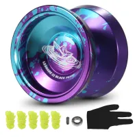 LESHARE Yoyo Ball Aluminum String Trick YoYo Balls Competitive Yo Yo Gift with Bearing Strings and Gloves Classic Toys