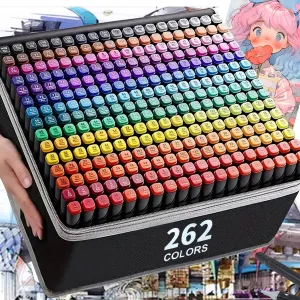 24/36/48/60/80/120/168 Colors Double Tip Permanent Art Marker pens for Drawing Painting Sketching Comics Design School Supplies