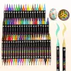 120 Colors Acrylic Paint Markers Set – 60 Pack Dual-Tip Pens for Rock Painting, Crafts & Artwork – Vivid, Quick-Dry Pigments