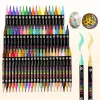 120 Colors Acrylic Paint Markers Set – 60 Pack Dual-Tip Pens for Rock Painting, Crafts & Artwork – Vivid, Quick-Dry Pigments