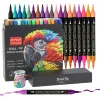 120 Colors Acrylic Paint Markers Set – 60 Pack Dual-Tip Pens for Rock Painting, Crafts & Artwork – Vivid, Quick-Dry Pigments